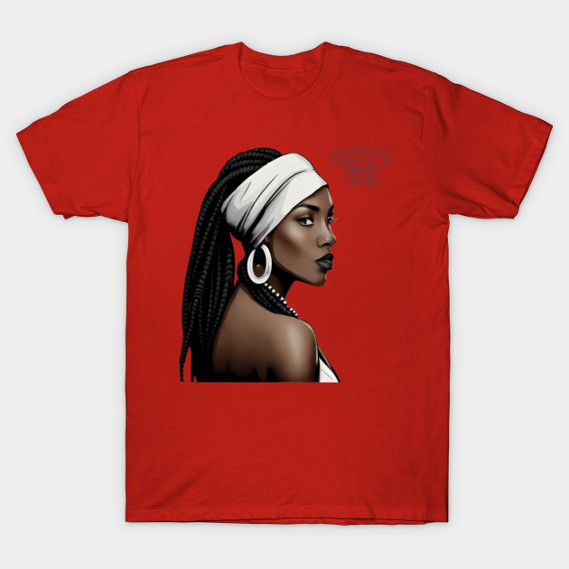 Brown Skin White Head Wrap Beauty by Brown Skin Garms By Urmajes-Tees 